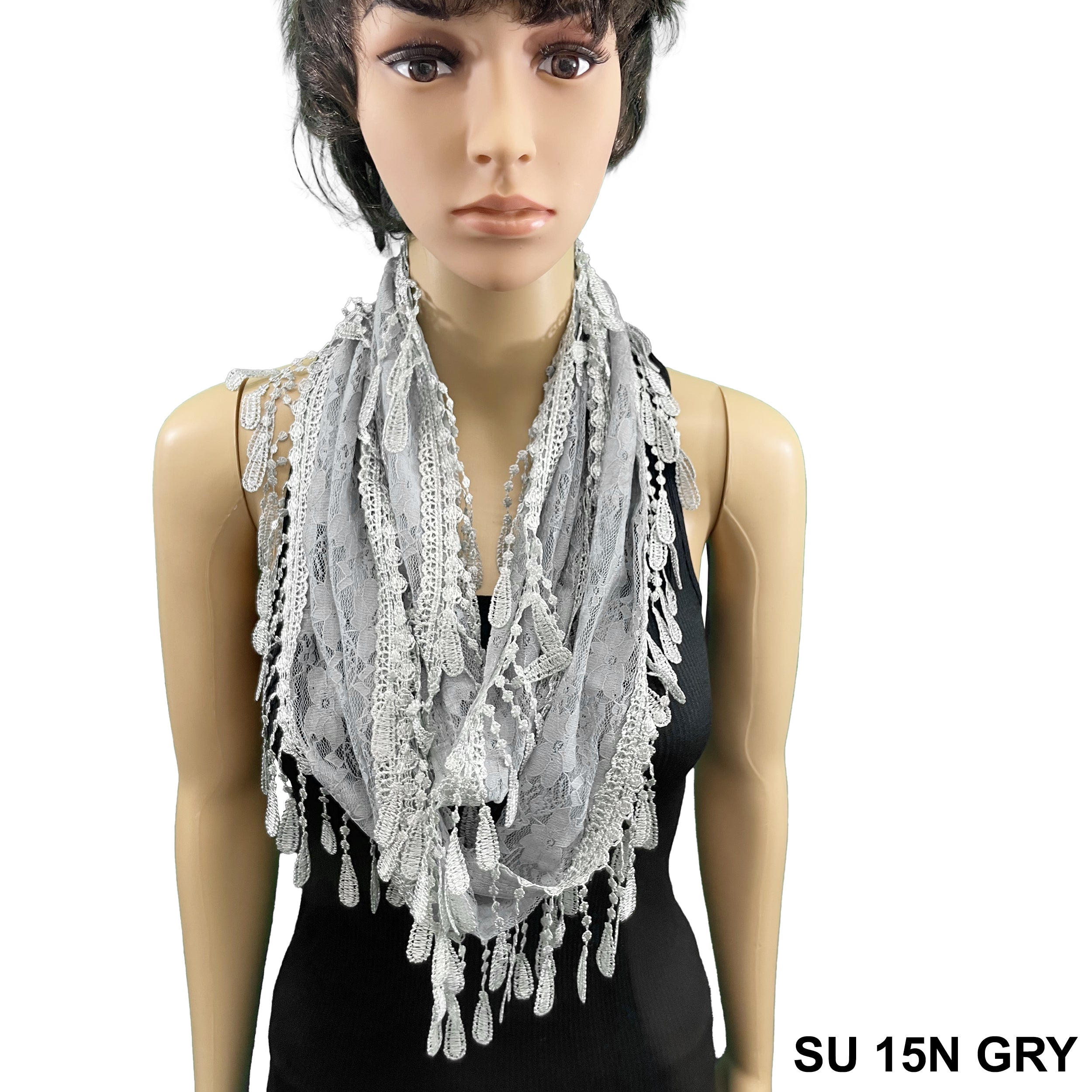 Lace Infinity Scarf SU 15N GRY