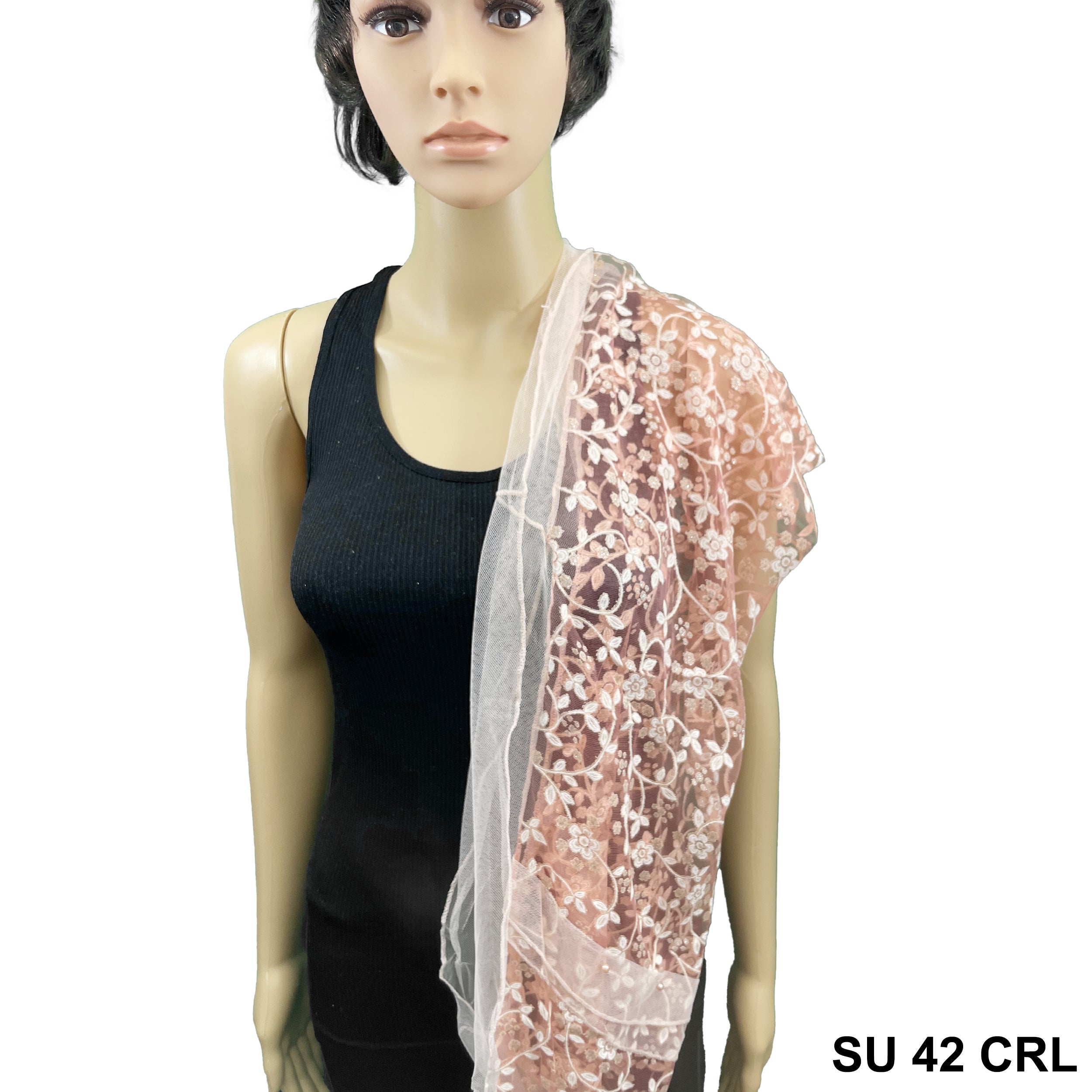 Lace Scarf With Pearls SU 42 CRL