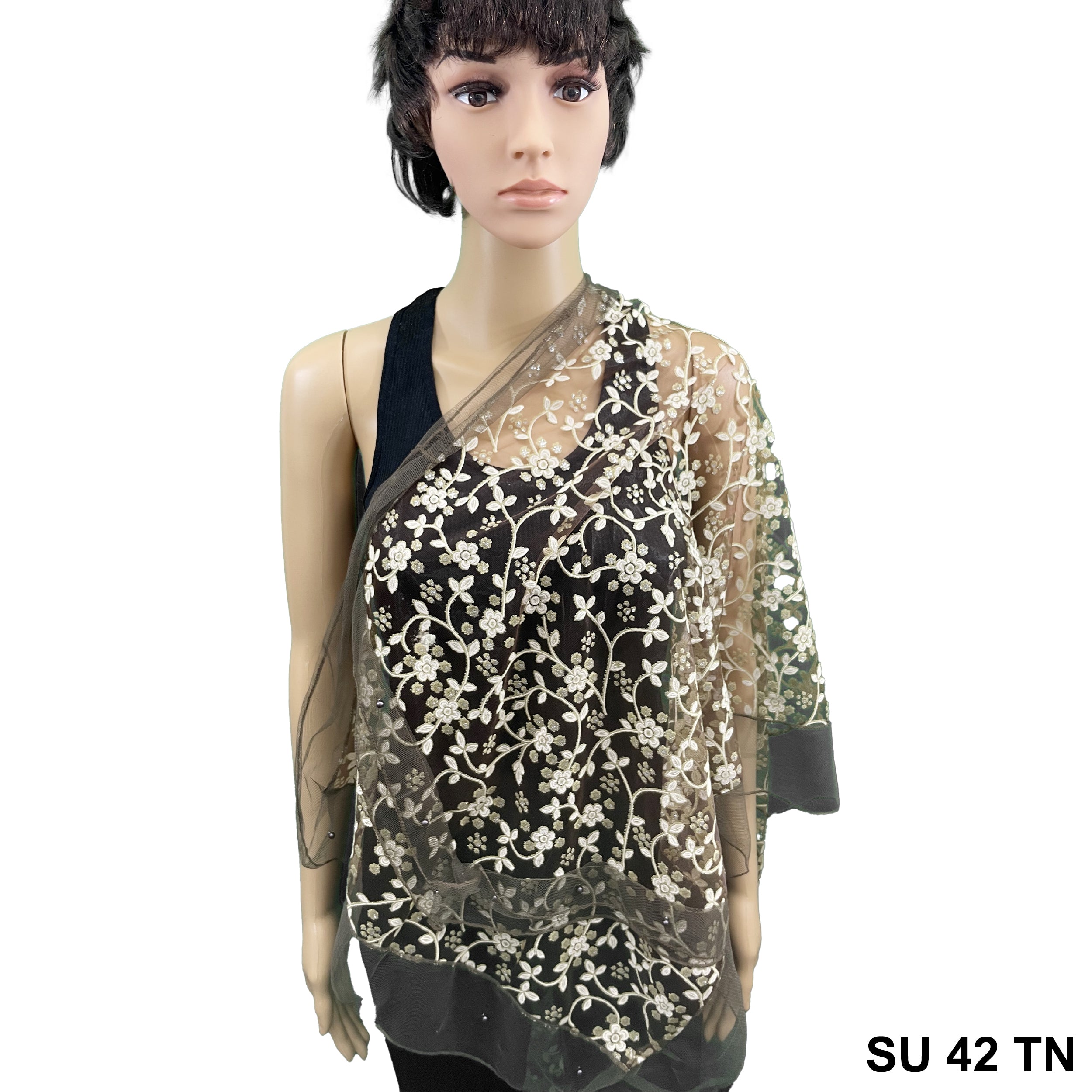 Lace Scarf With Pearls SU 42 TN