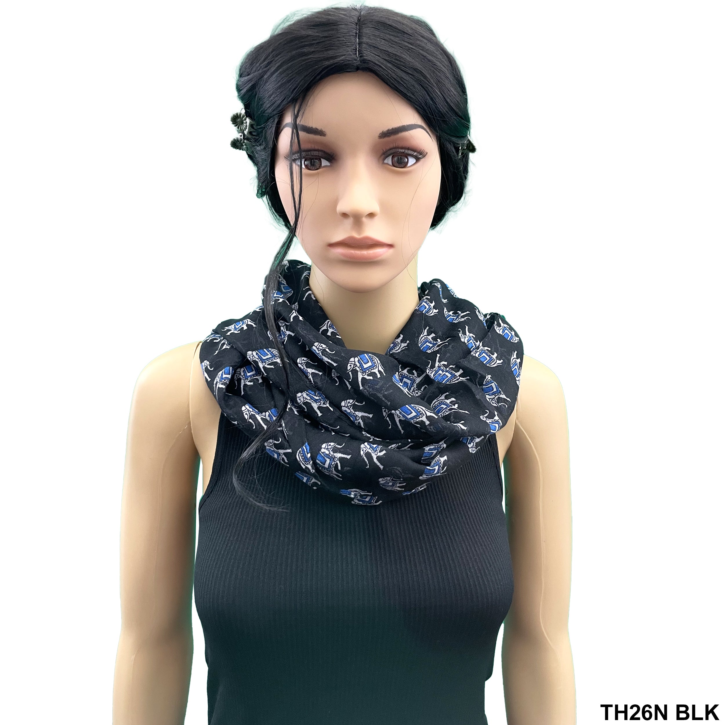 Elephant Infinity Summer Scarf TH26N BLK