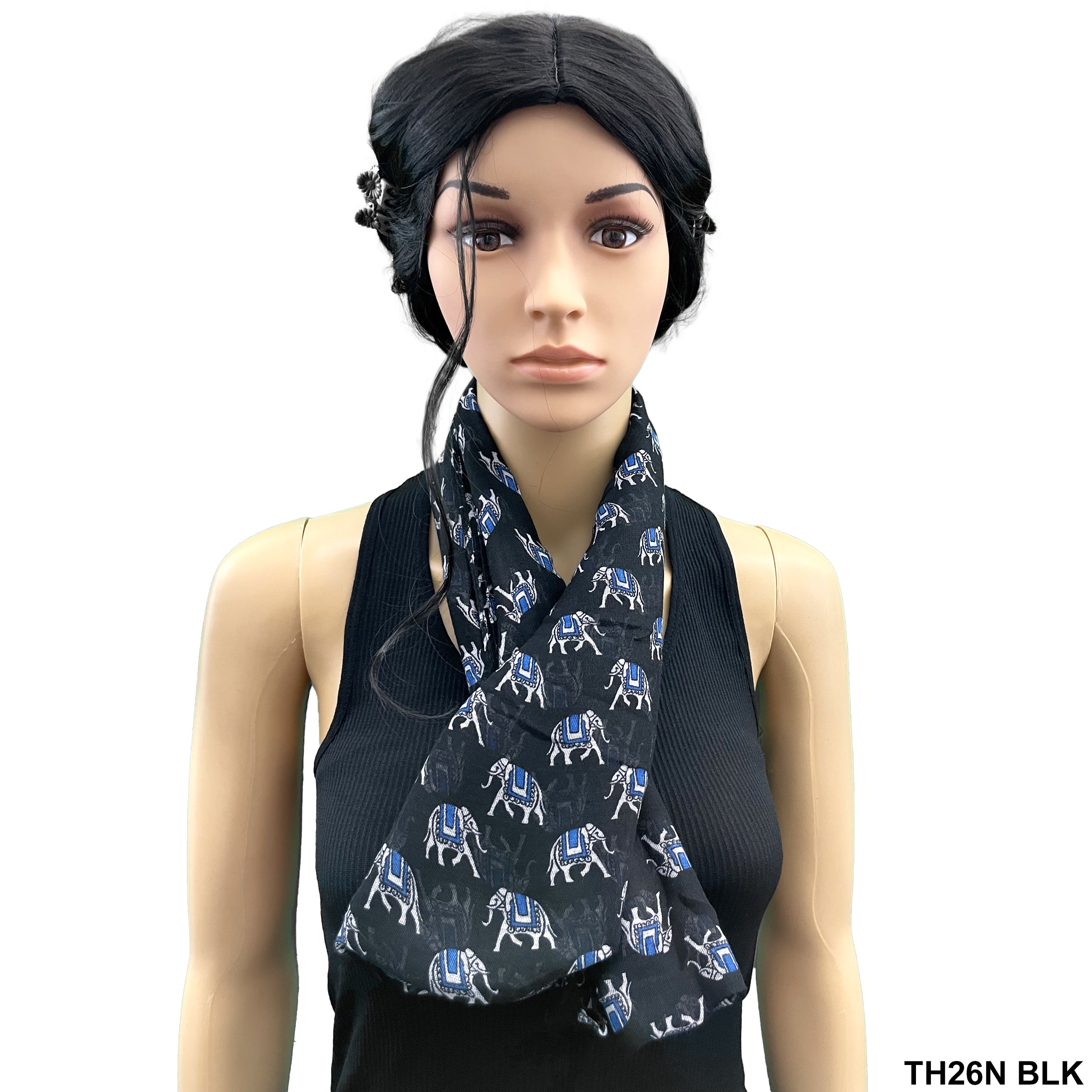 Elephant Infinity Summer Scarf TH26N BLK