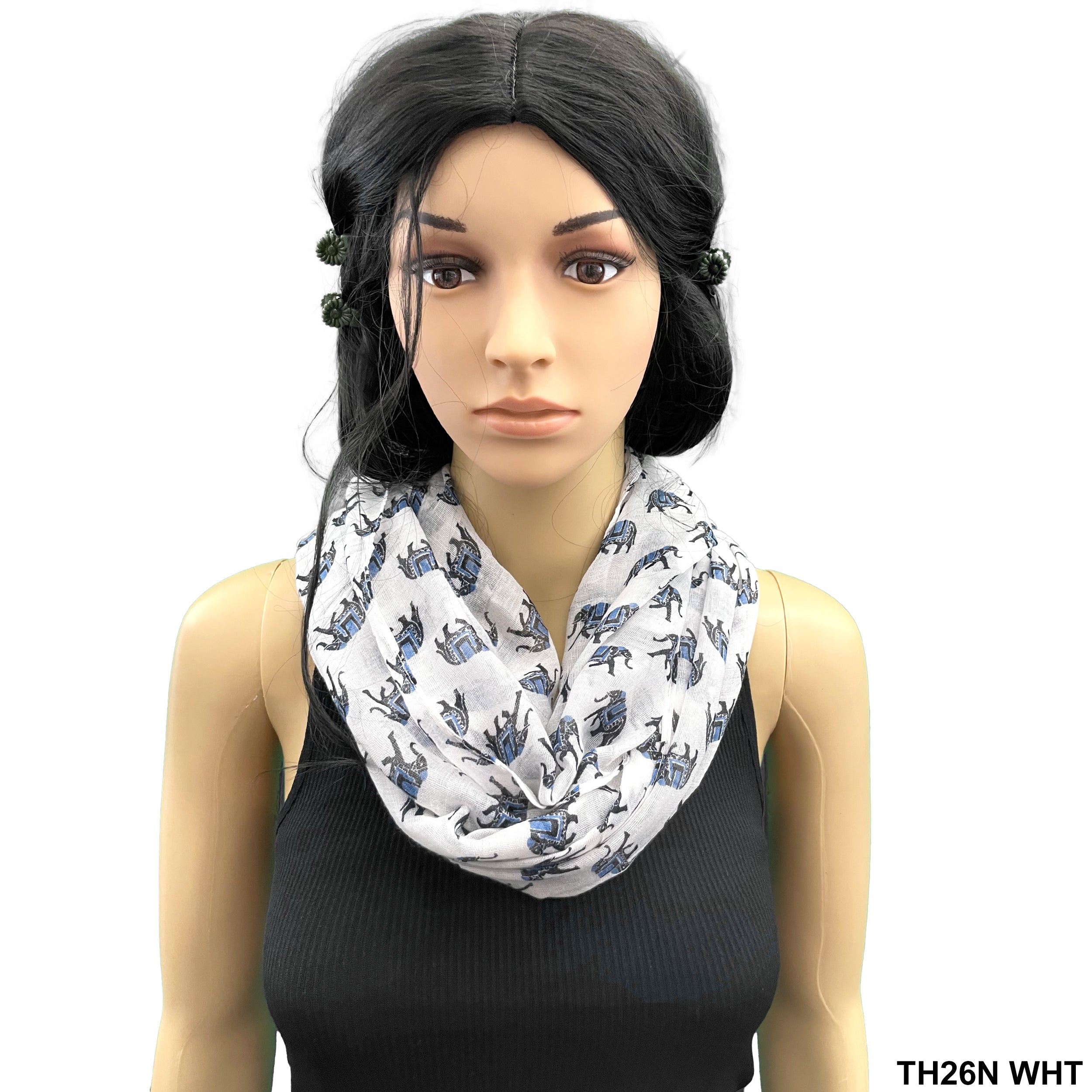 Elephant Infinity Summer Scarf TH26N WHT