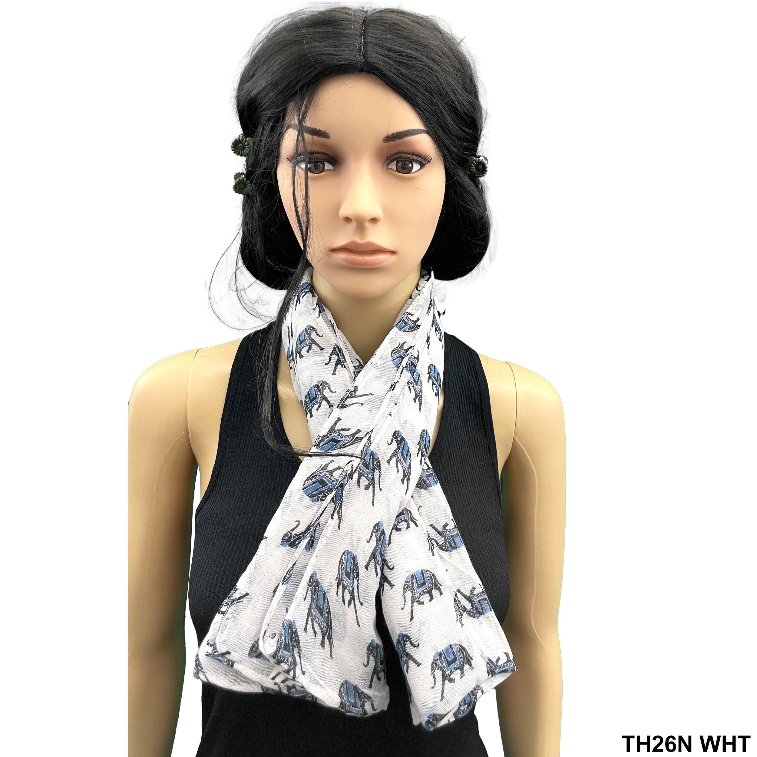 Elephant Infinity Summer Scarf TH26N WHT