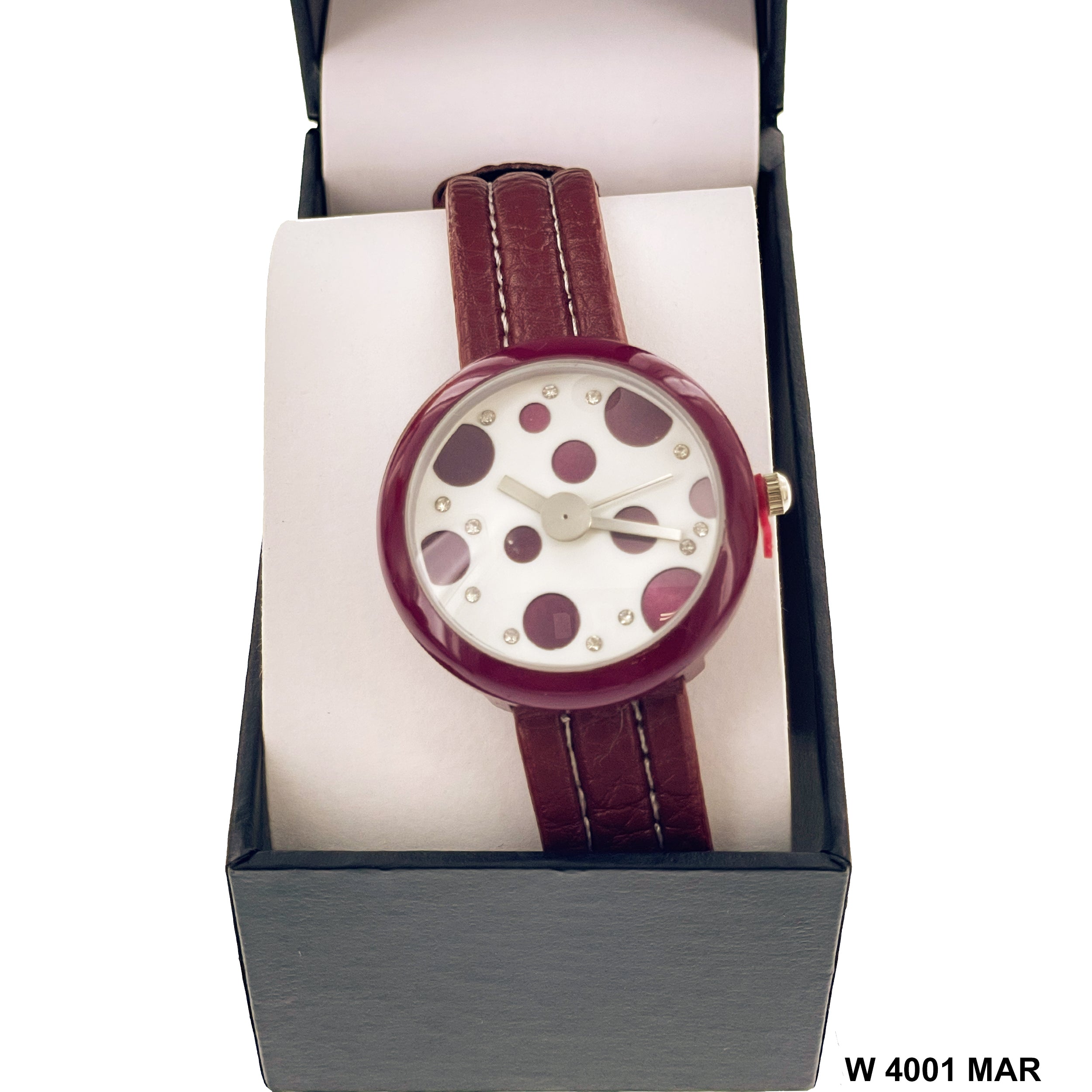 31 MM Wrist Watch Pu Leather Band W 4001 MAR