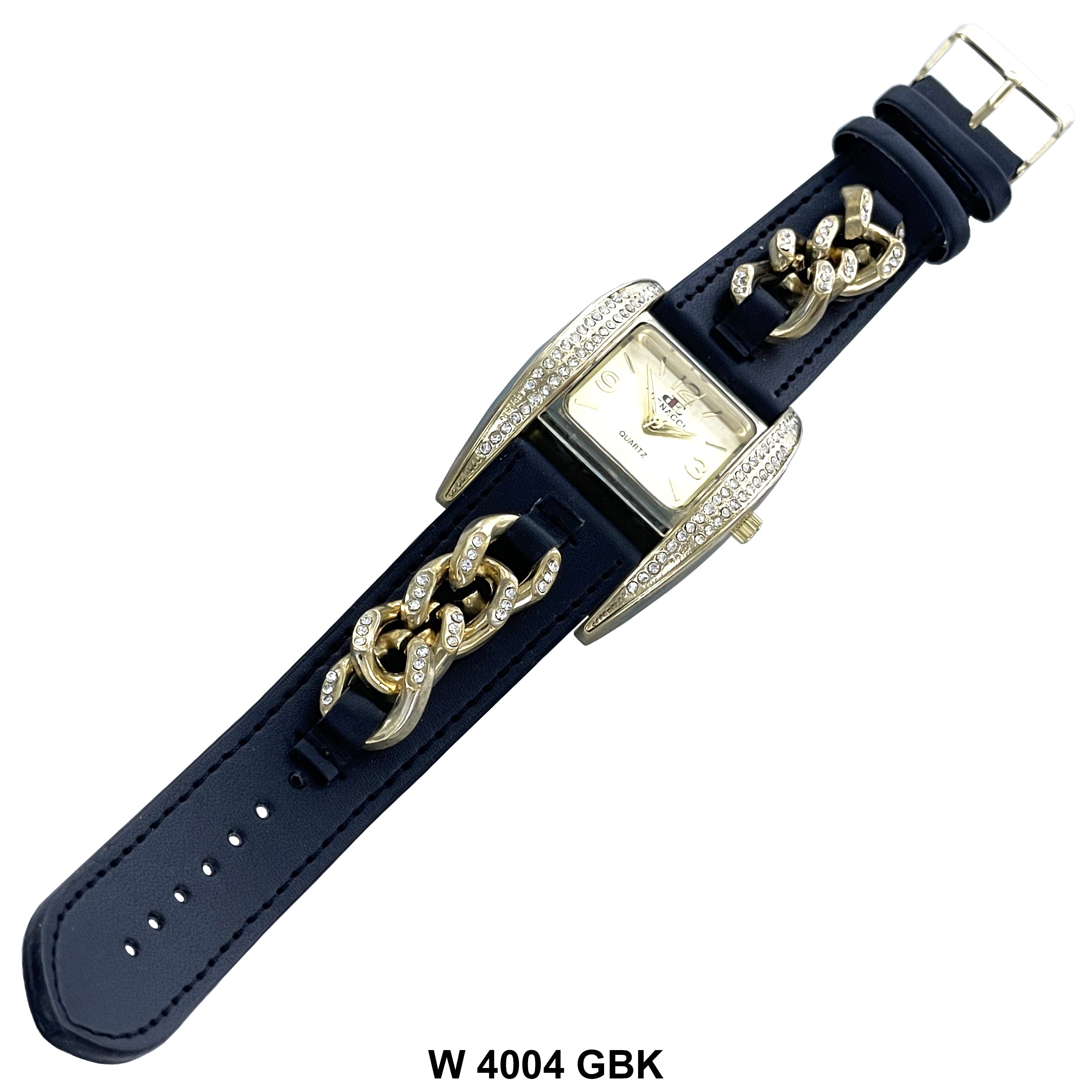 34 MM Wrist Watch Pu Leather Band W 4004 GBK