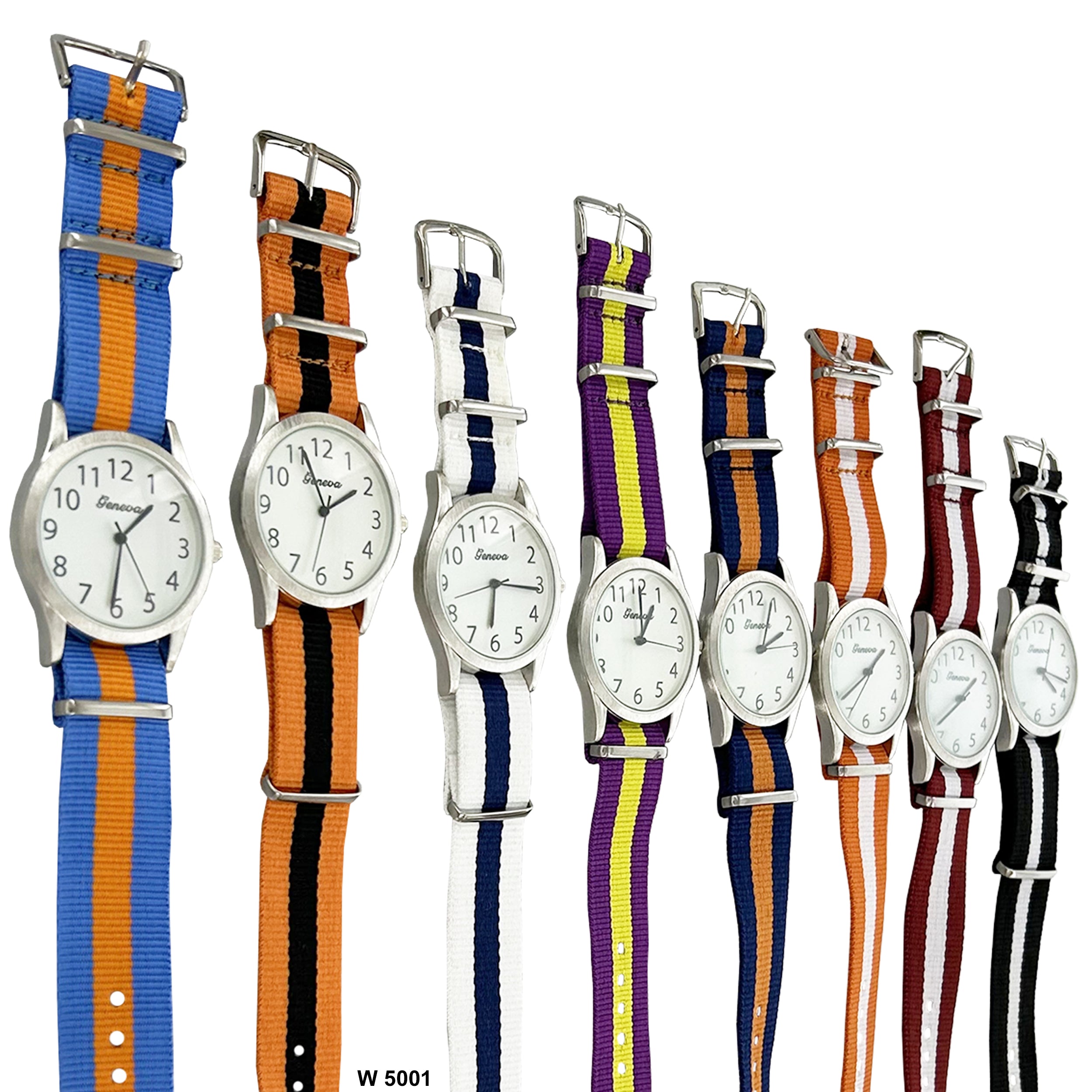 37 MM Wrist Watch Fabric Slip Thru Double Layer Strap W 5001