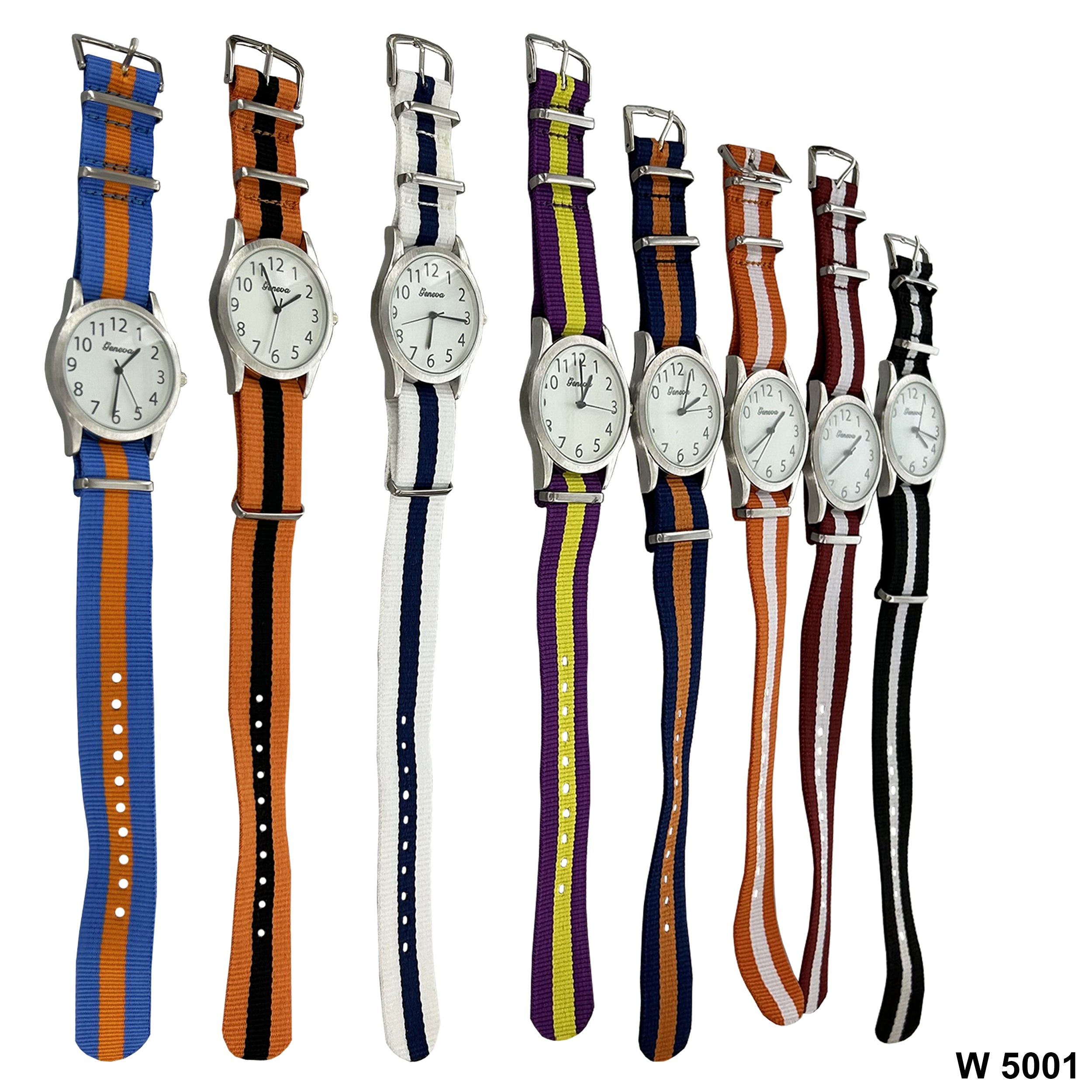 37 MM Wrist Watch Fabric Slip Thru Double Layer Strap W 5001