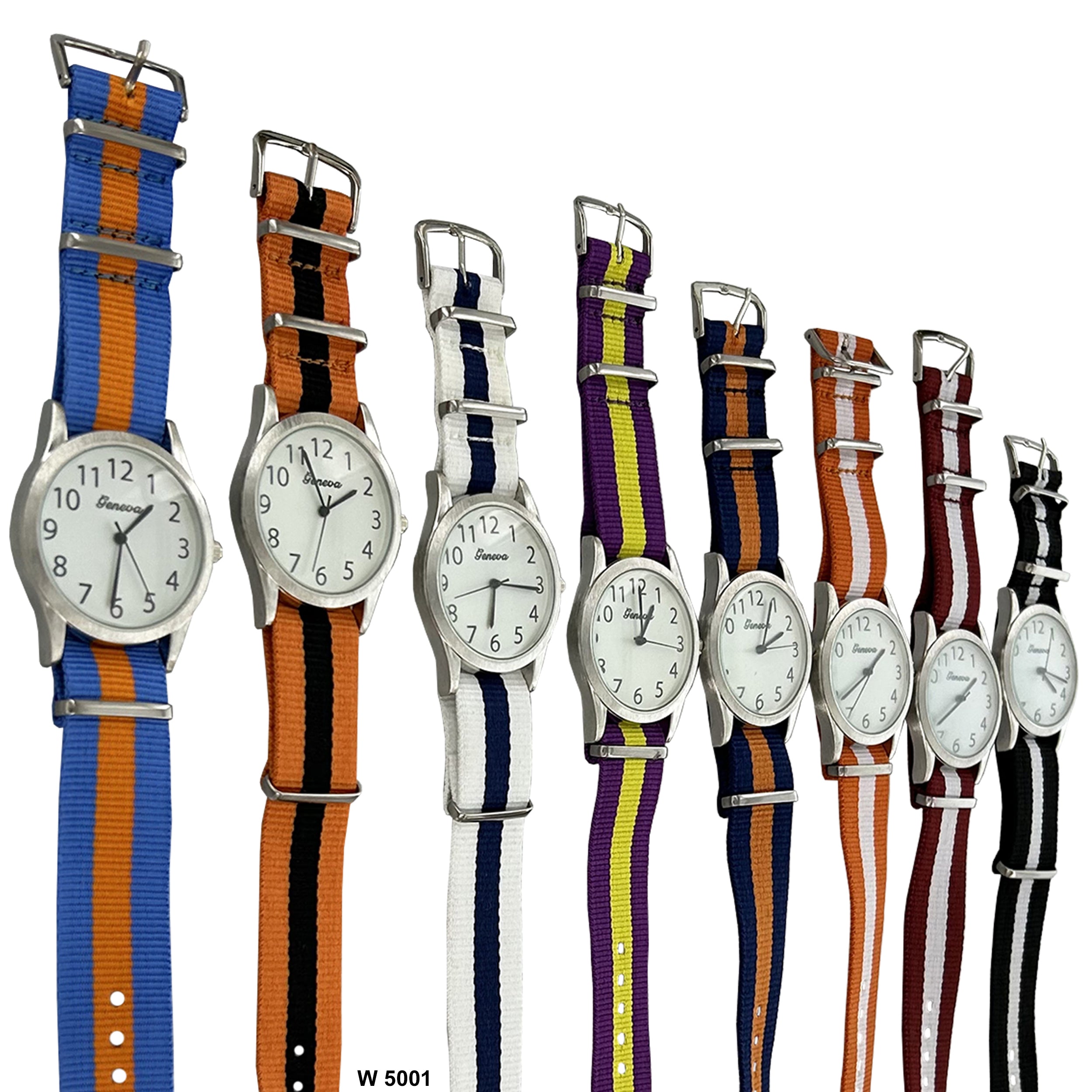 37 MM Wrist Watch Fabric Slip Thru Double Layer Strap W 5001