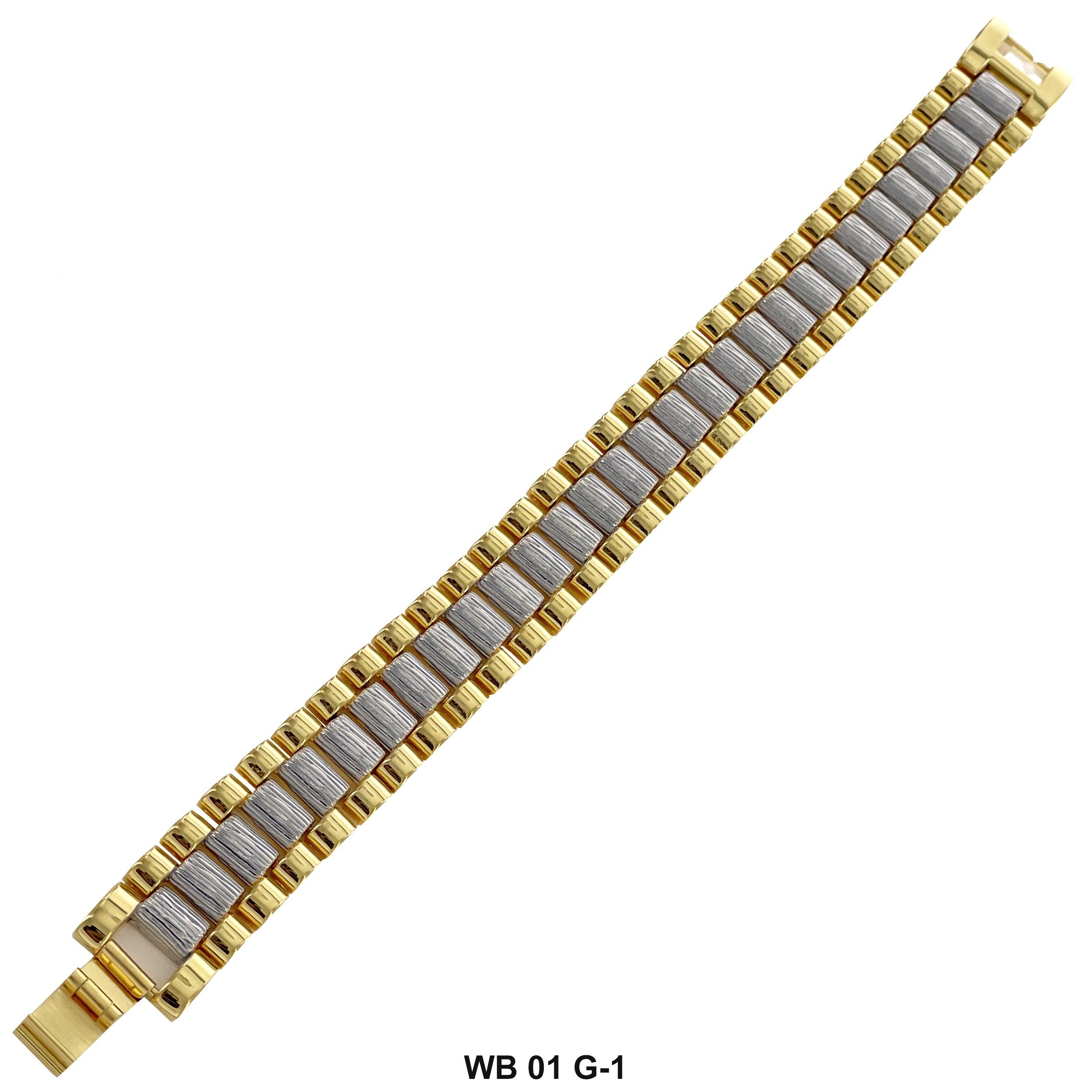 15 MM 2- Tone Alloy Watch Bracelet WB 01 G -1