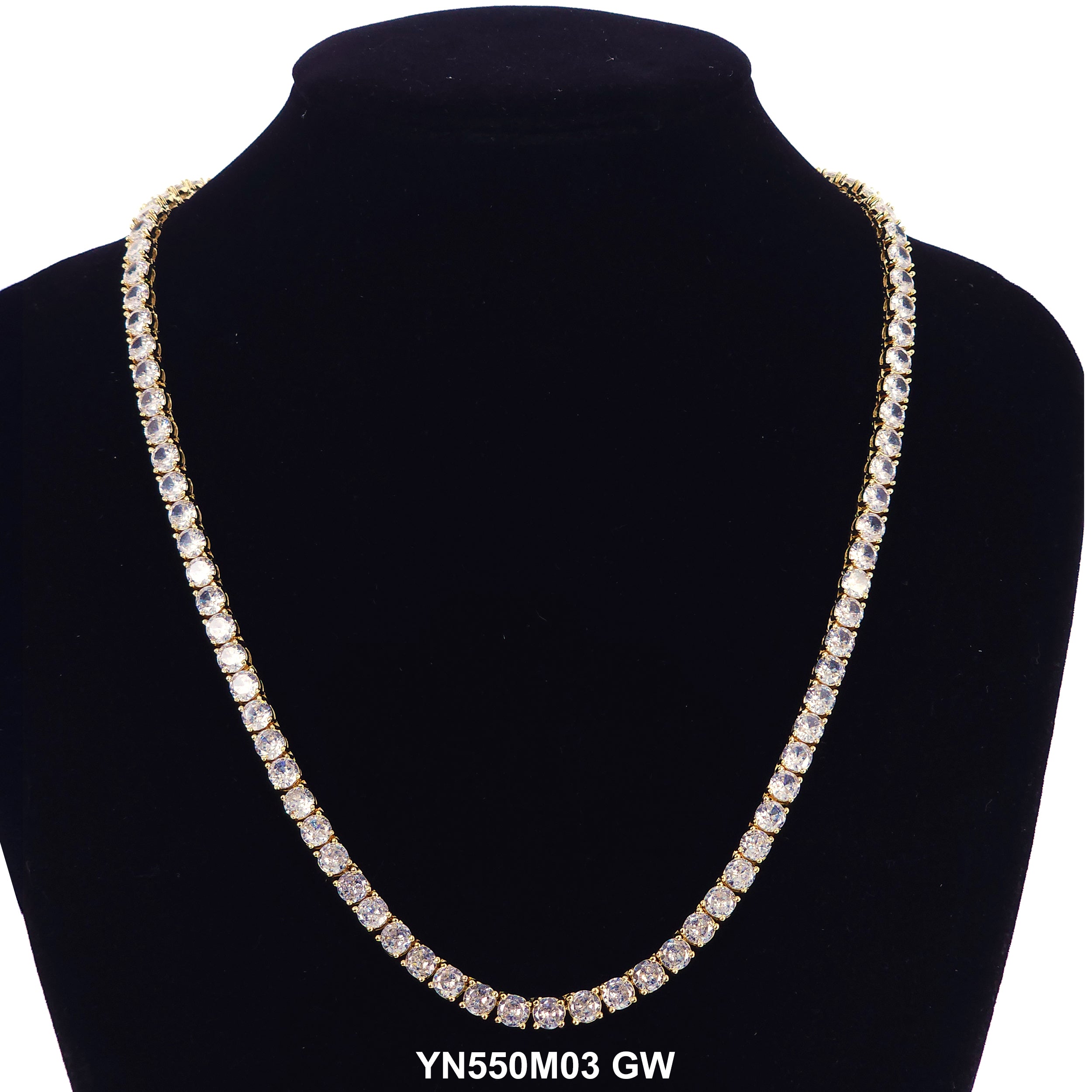5 MM Micro Pave Tennis Necklace YN550M03 GW