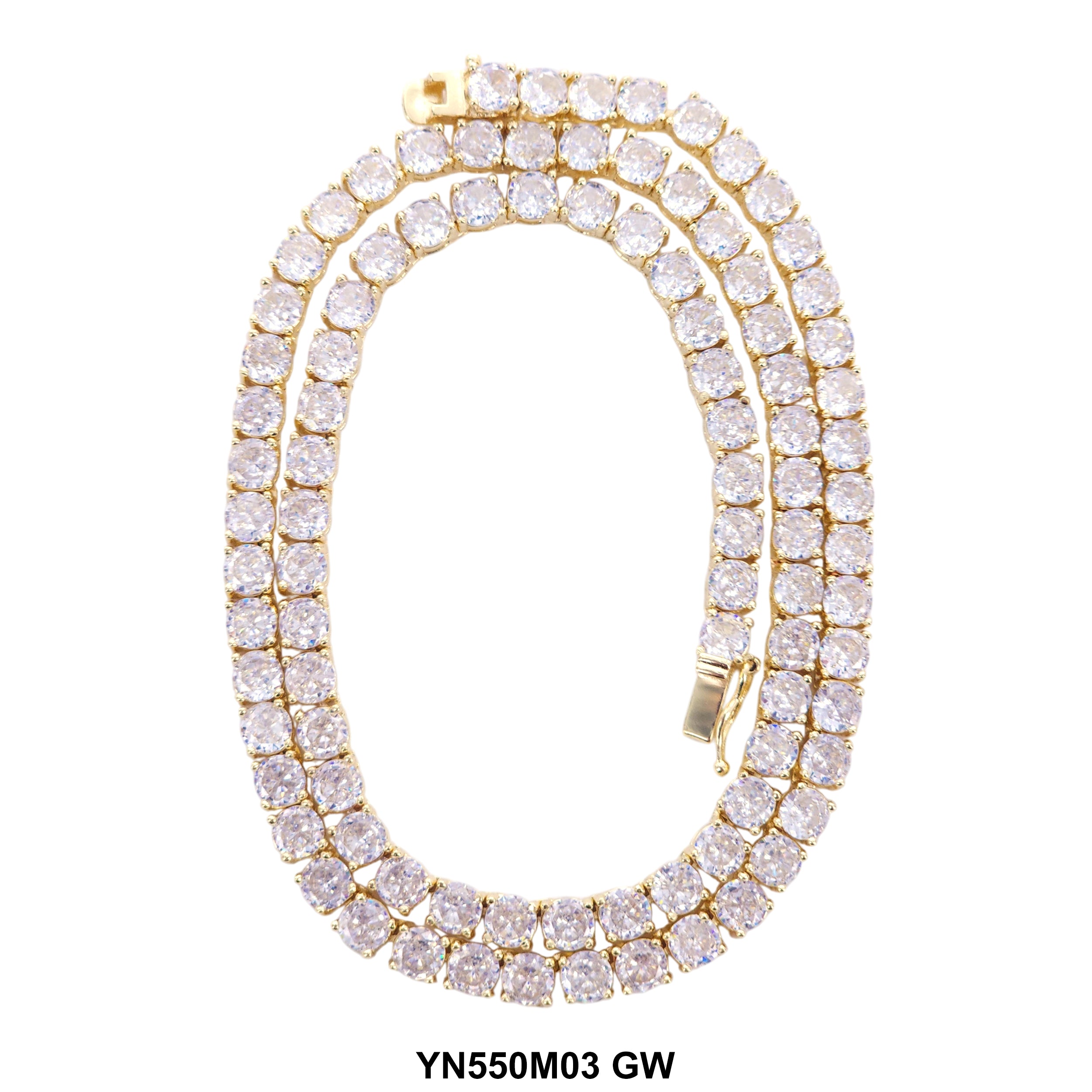 5 MM Micro Pave Tennis Necklace YN550M03 GW