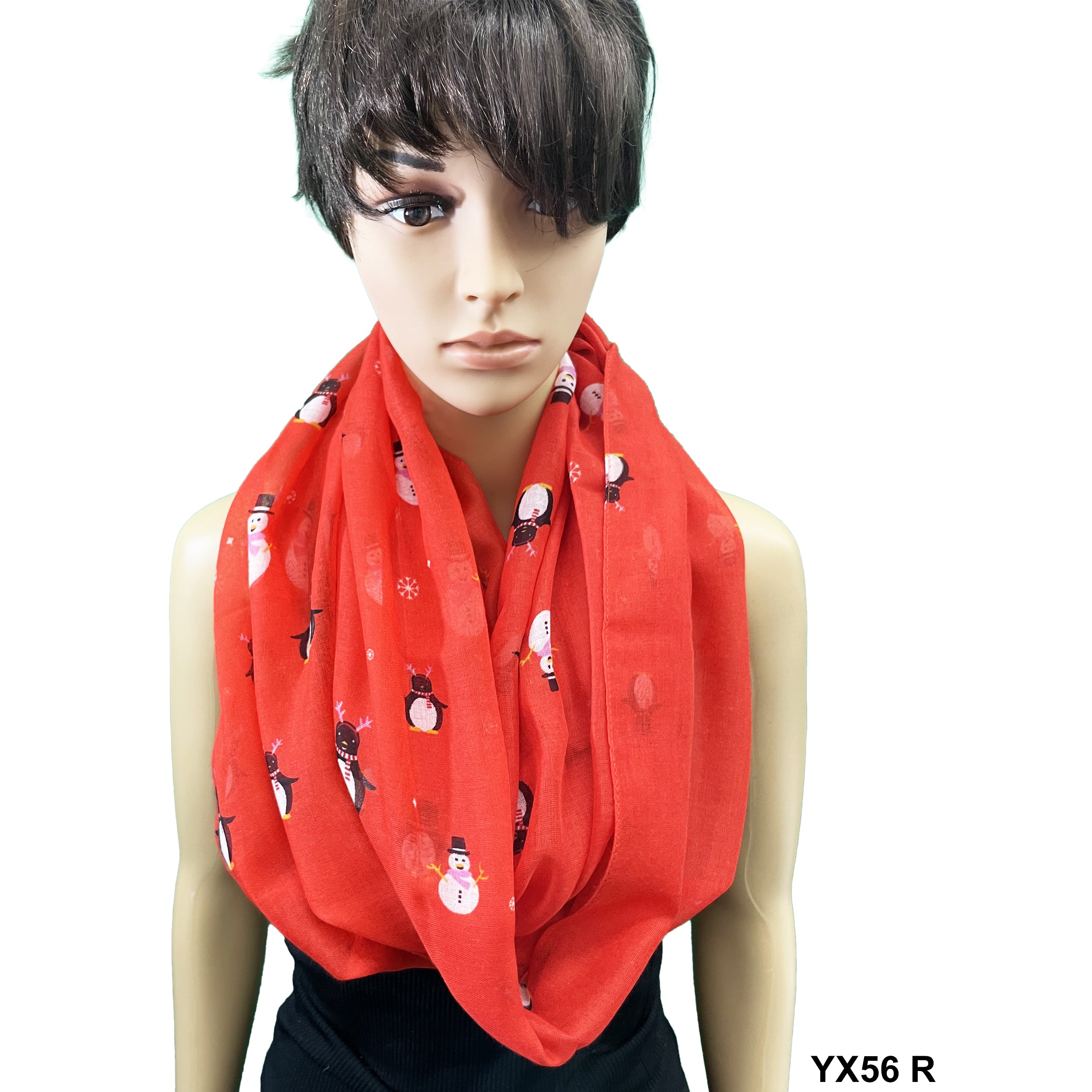 Polyester Infinity Penguins Scarf YX56 R