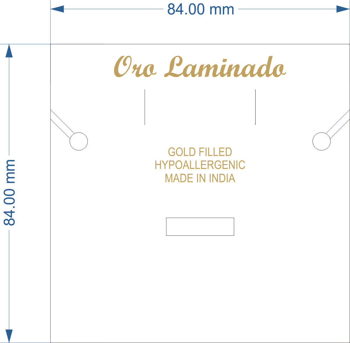 Oro Laminado Made In India Empaque Tarjeta PC 2 IN