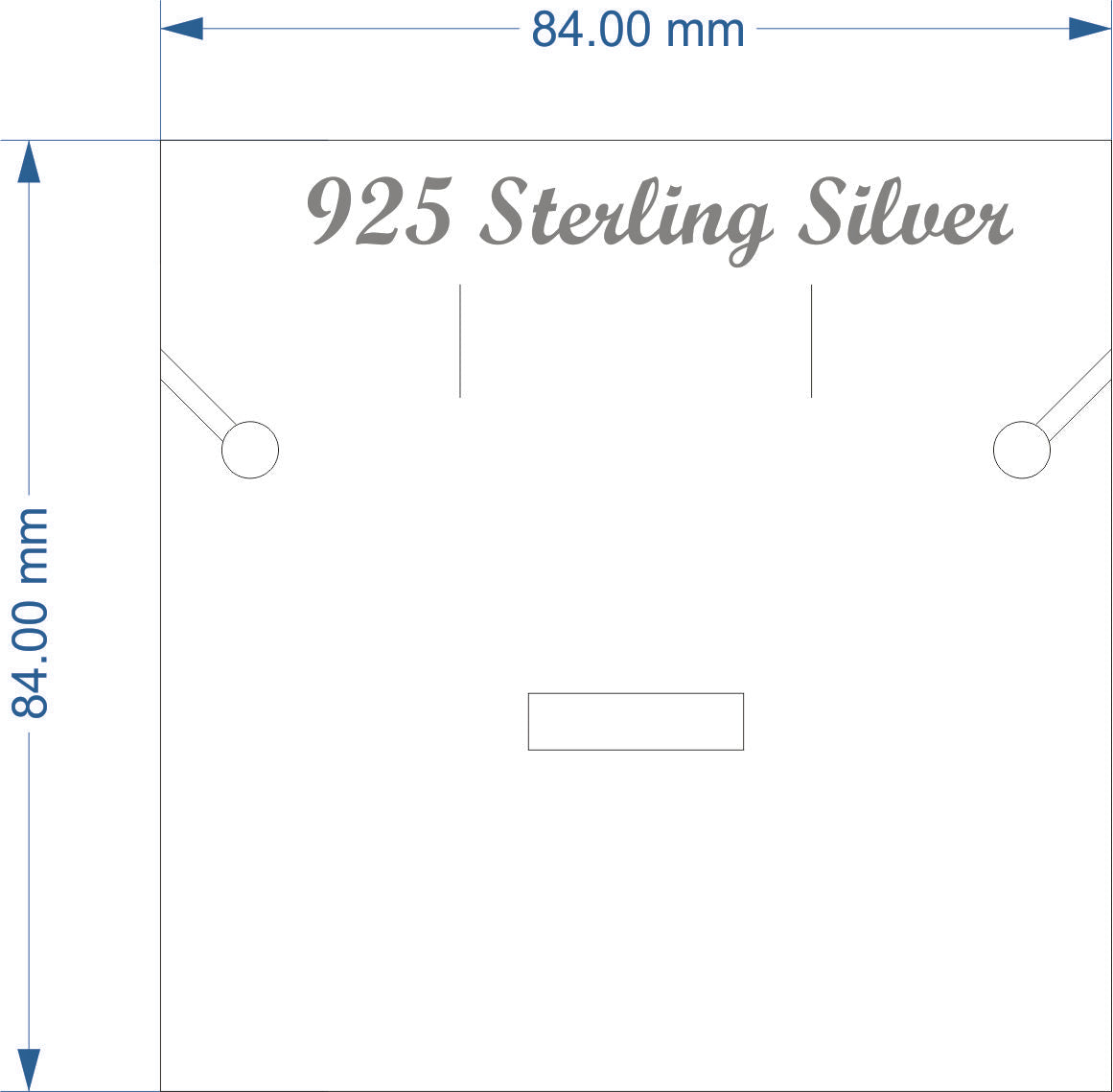 Tarjeta de embalaje de plata esterlina PC 2 SS