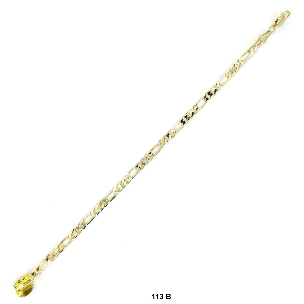 4.4 MM Figaro Bracelet 113 G 8" B