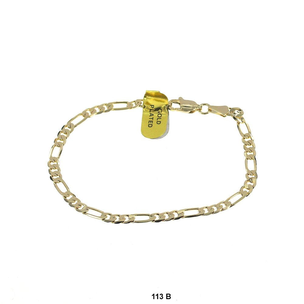 4.4 MM Figaro Bracelet 113 G 8" B