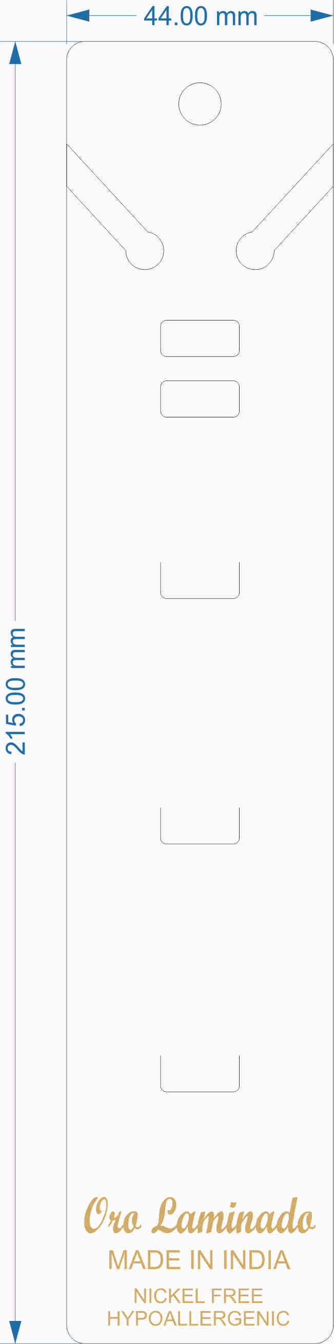 Oro Laminado Made In India Packing Card PC 7 IN