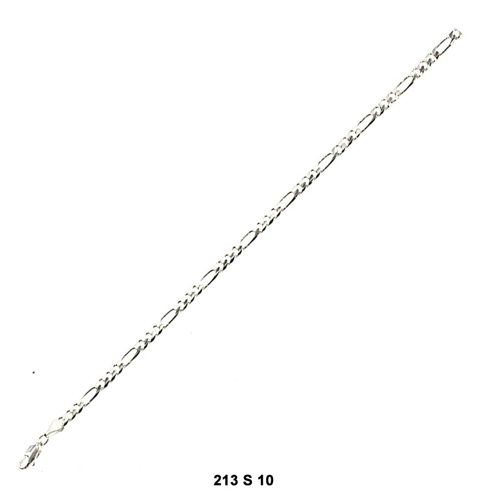 4.8 MM Figaro Anklet 213 S 10"