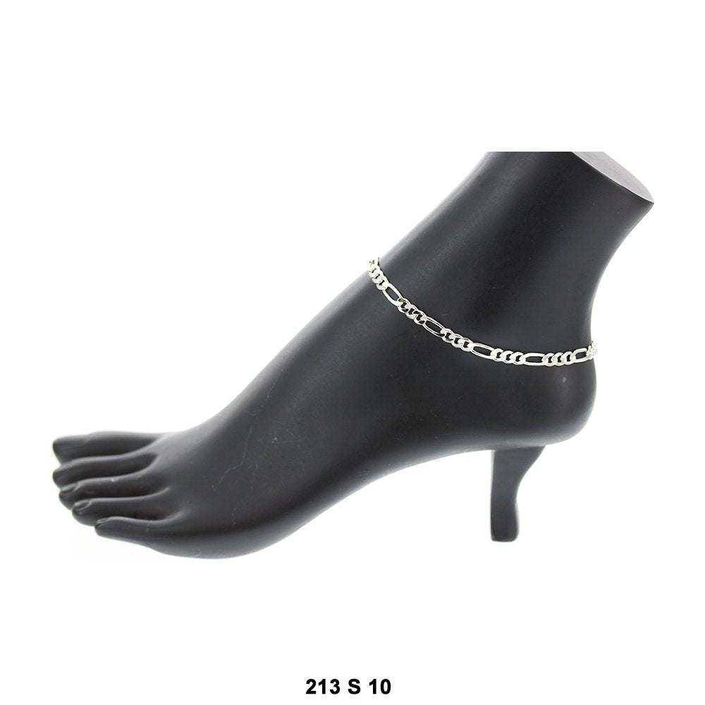 4.8 MM Figaro Anklet 213 S 10"