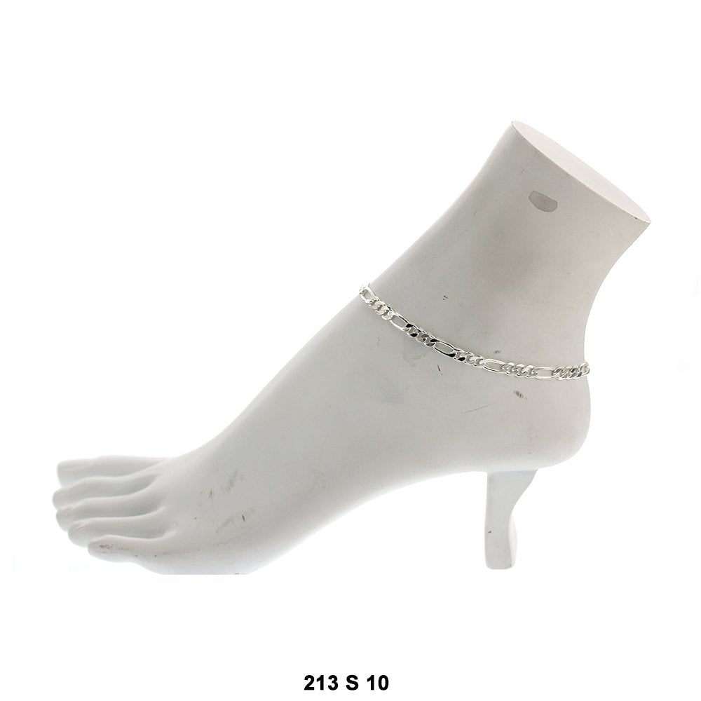 4.8 MM Figaro Anklet 213 S 10"