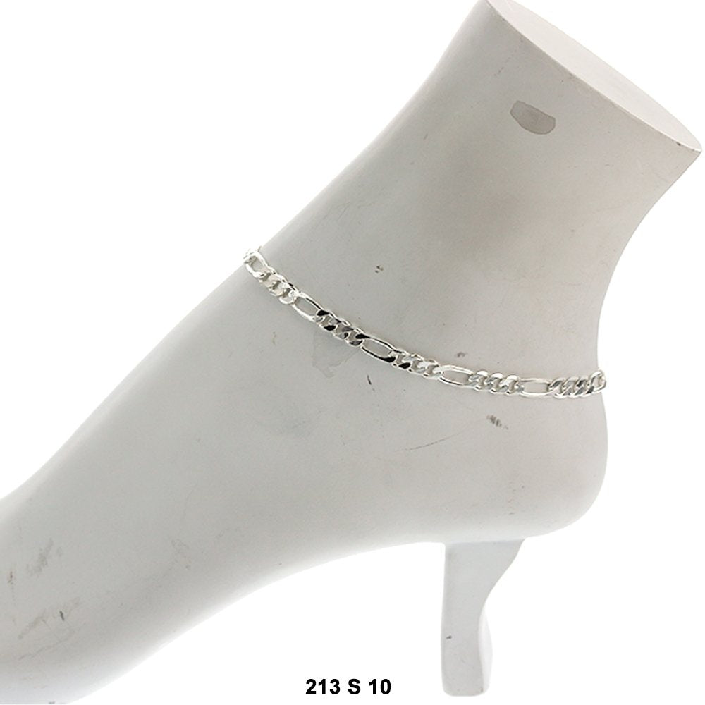 4.8 MM Figaro Anklet 213 S 10"