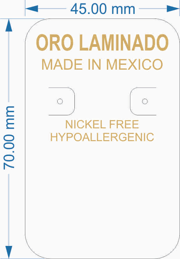 Oro Laminado Made In Mexico Empaque Tarjeta PC 8 MX