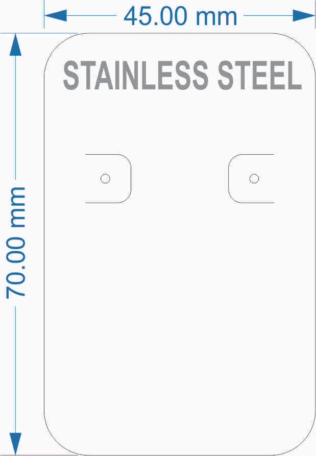 Stainless Steel Packing Card PC 8 STS