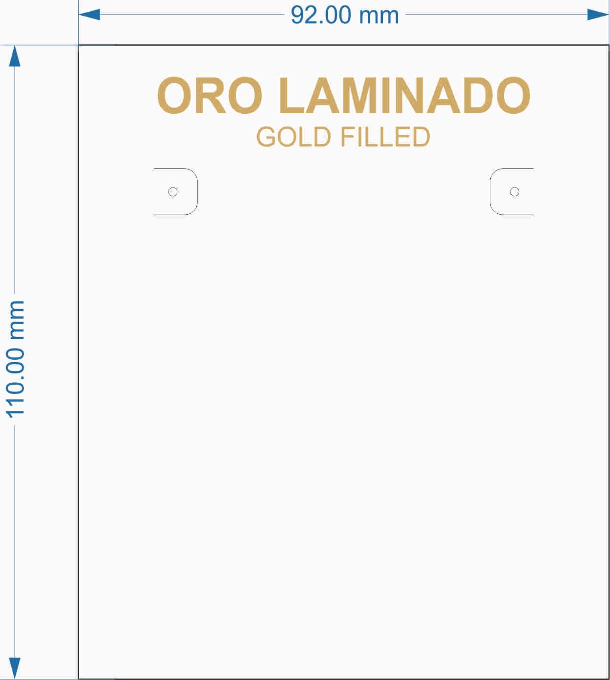 Oro Laminado Packing Card PC 12 OL