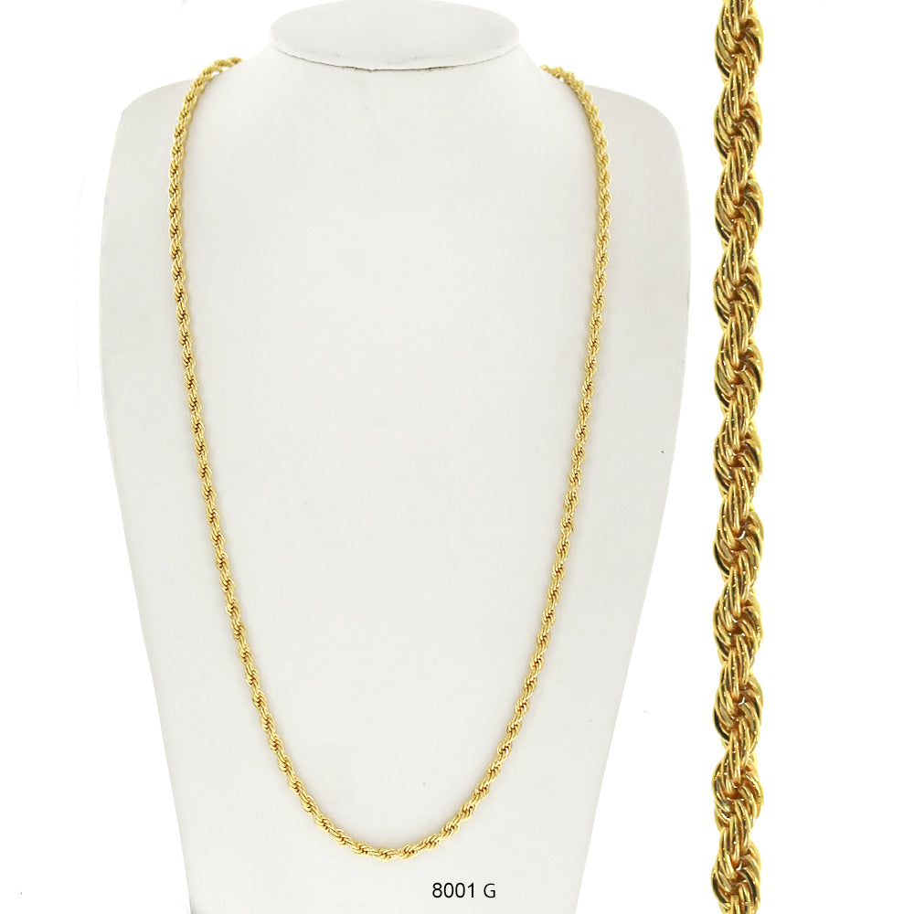 4 Millimeters Rope Chain 4 MM Rope Chain 8001 G – Kaashusa
