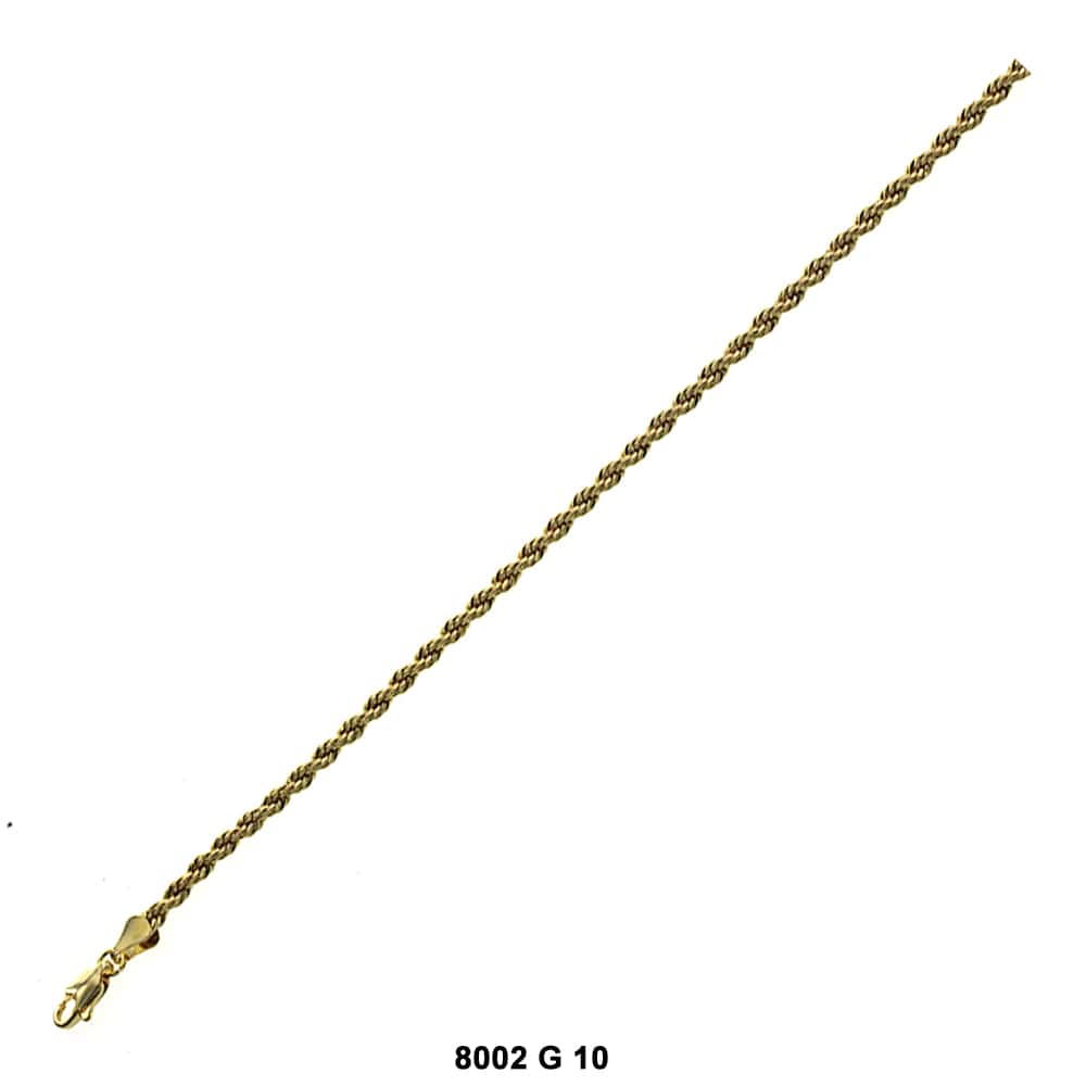 3.5 MM Rope Anklet 8002 10"