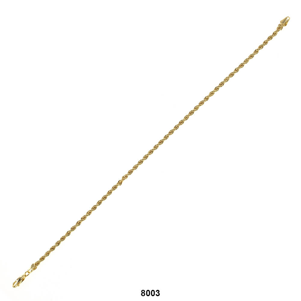 3 MM Rope Anklet 8003 G 10"