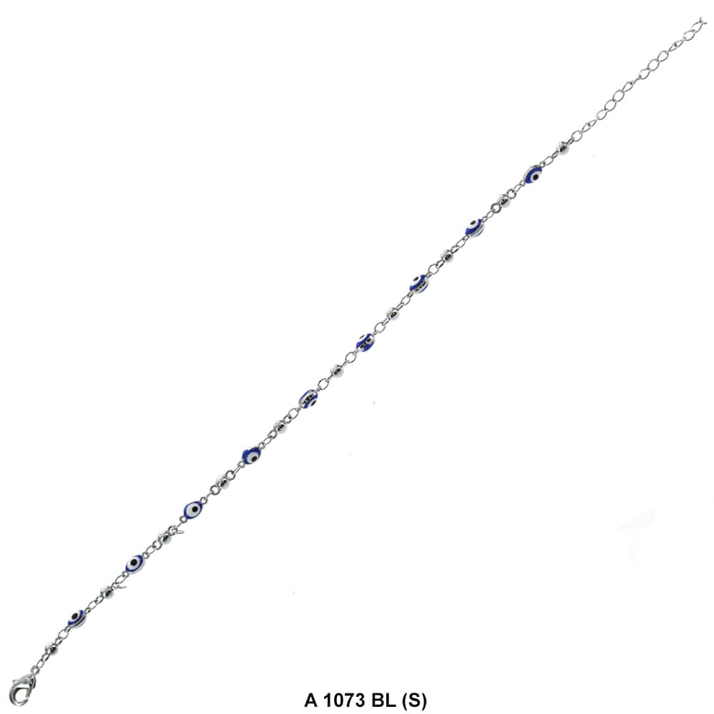 Oval Evil Eye Anklet Blue A 1073 BL (S)