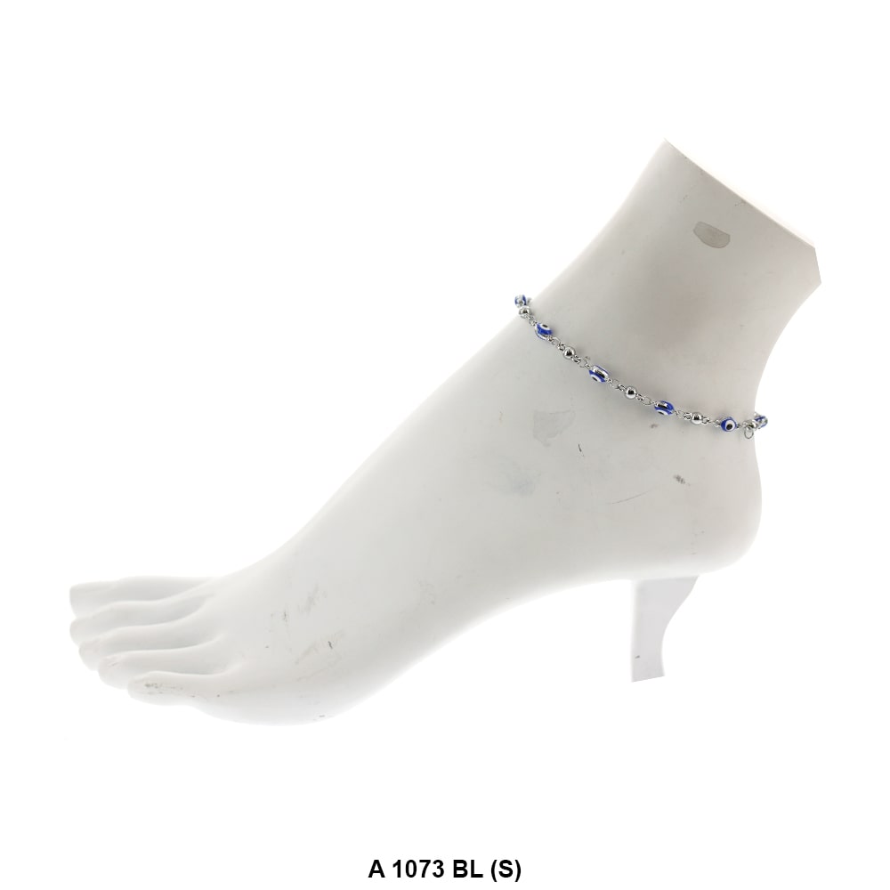 Oval Evil Eye Anklet Blue A 1073 BL (S)