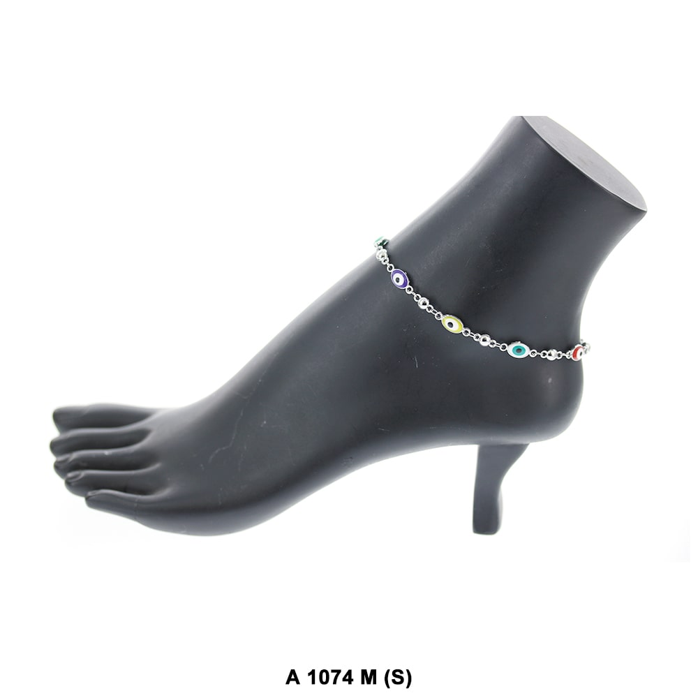 Oval Evil Eye Anklet A 1074 M S