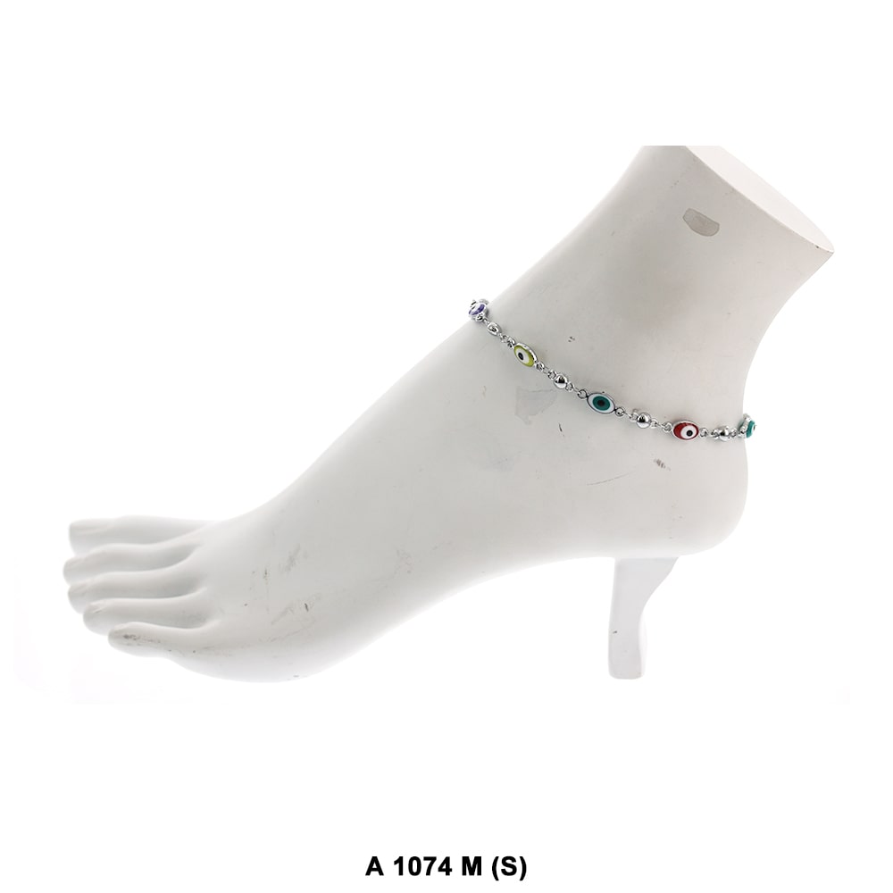 Oval Evil Eye Anklet A 1074 M S