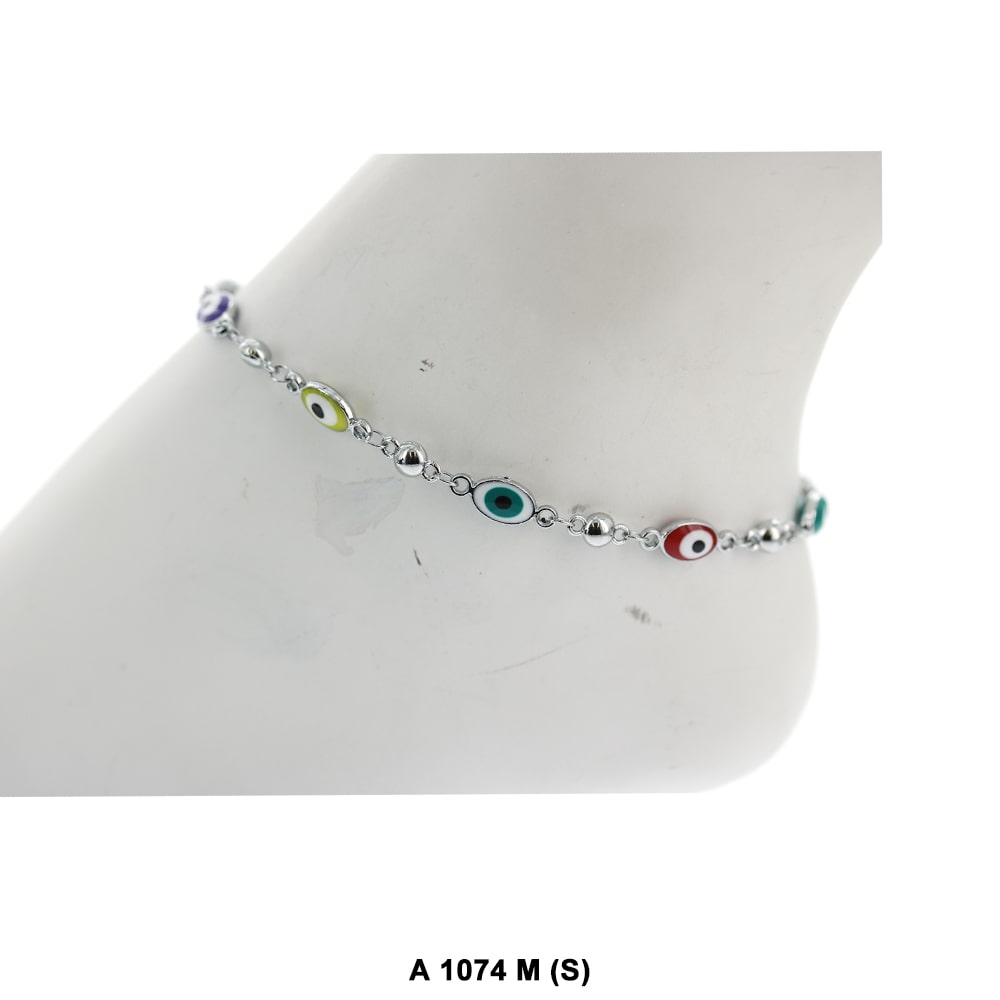 Oval Evil Eye Anklet A 1074 M S