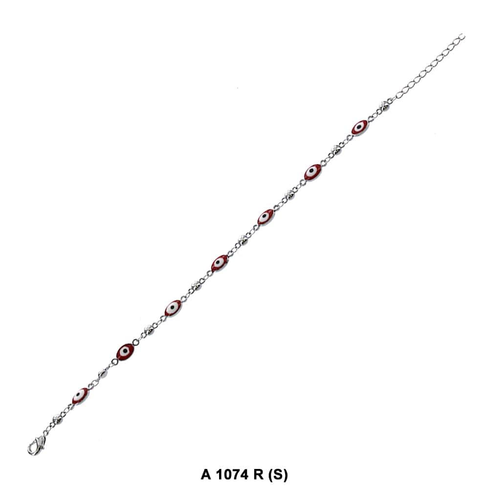 Oval Evil Eye Anklet A 1074 R (S)