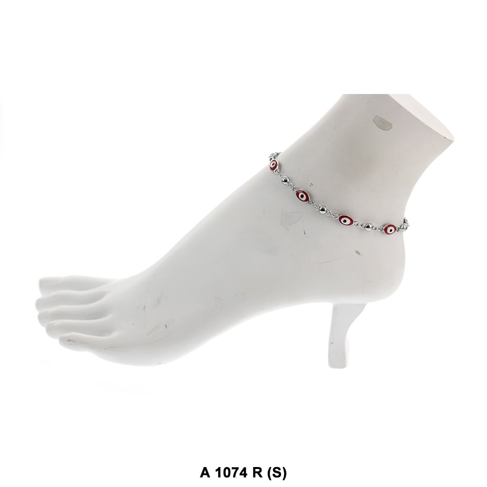 Oval Evil Eye Anklet A 1074 R (S)