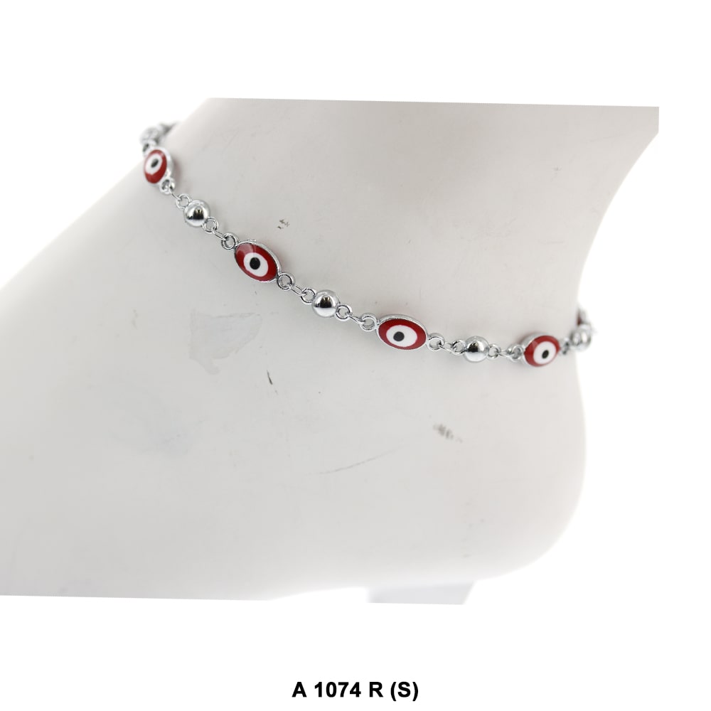 Oval Evil Eye Anklet A 1074 R (S)