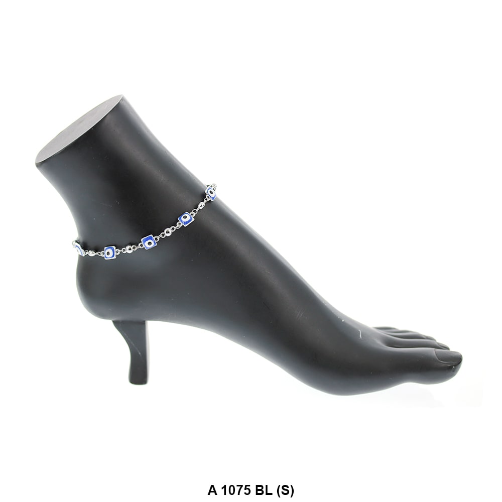 Square Evil Eye Anklet Blue A 1075 BL (S)