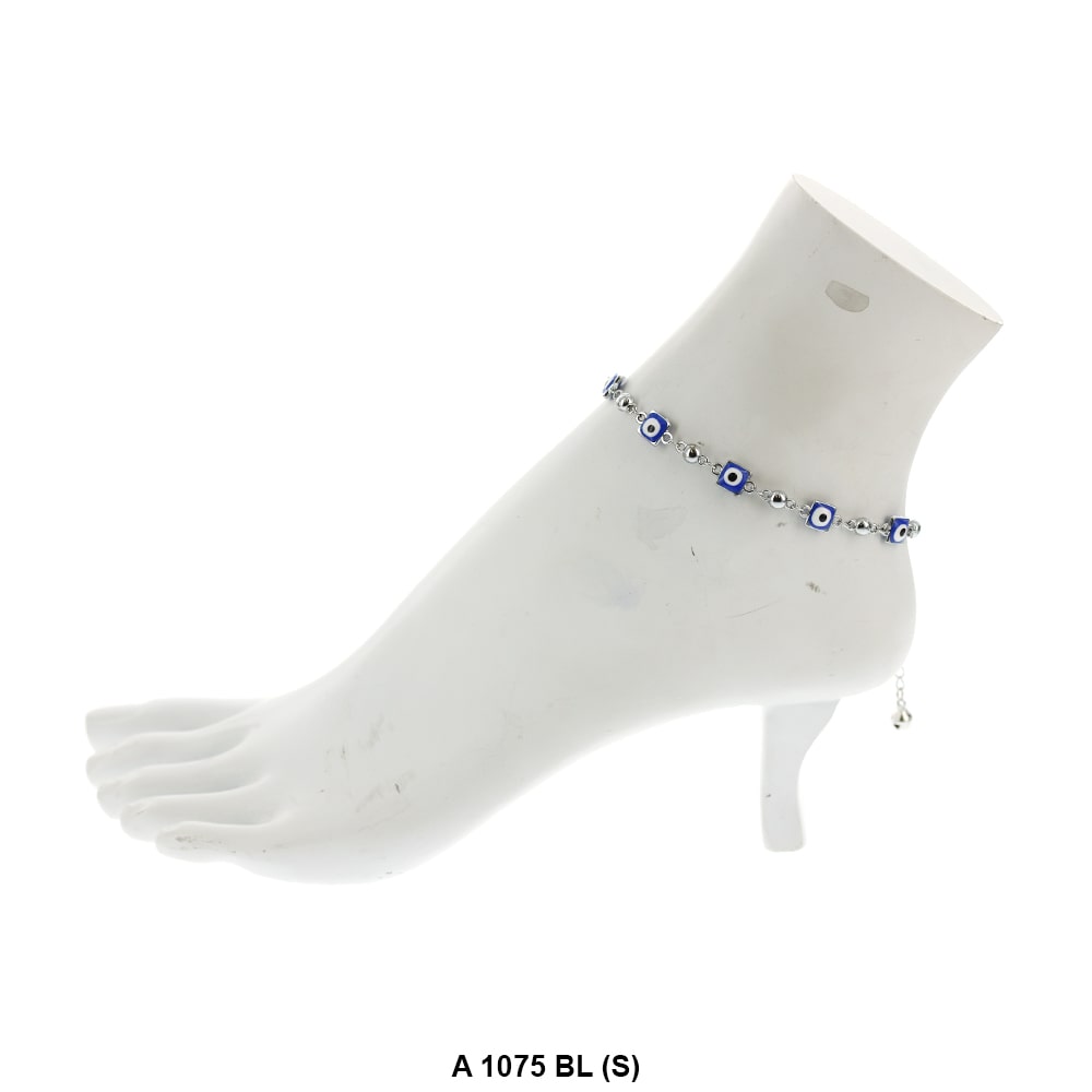 Square Evil Eye Anklet Blue A 1075 BL (S)