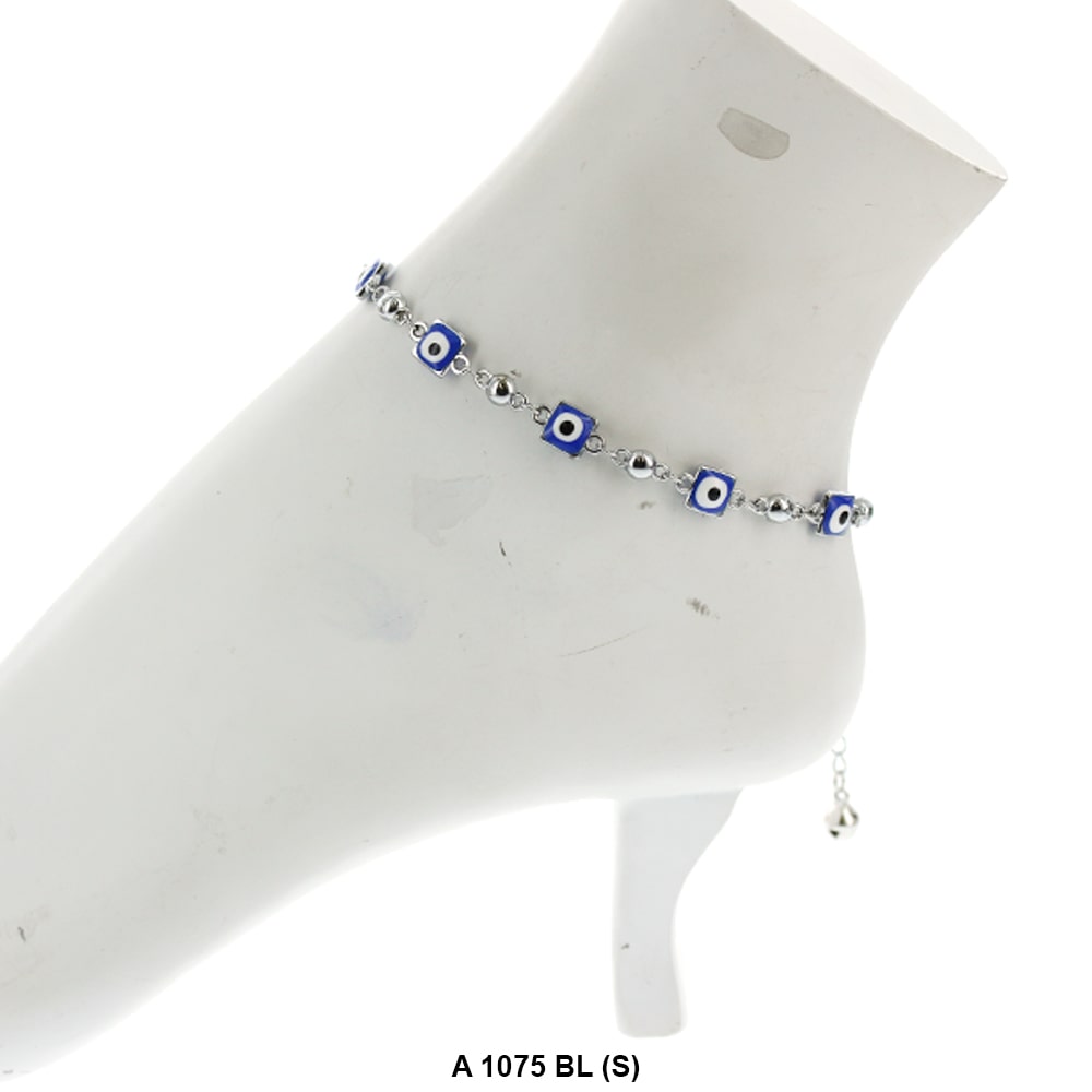 Square Evil Eye Anklet Blue A 1075 BL (S)