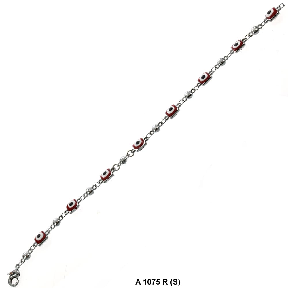 Square Evil Eye Anklet Red A 1075 R (S)