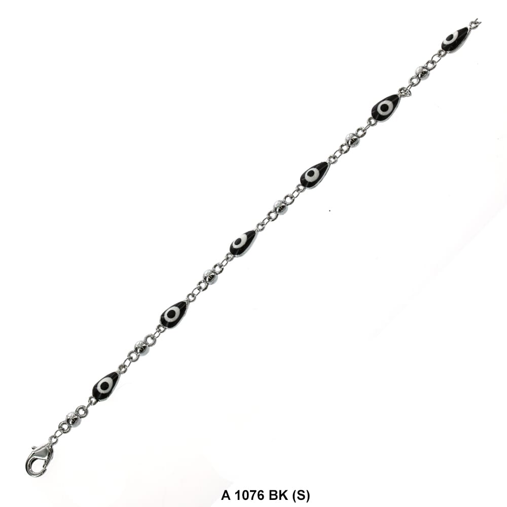 Tear Drop Evil Eye Anklet Black A 1076 BK (S)