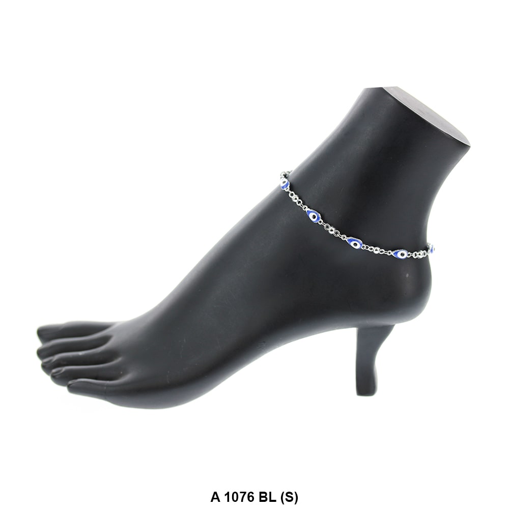 Tear Drop Evil Eye Anklet Blue A 1076 BL (S)