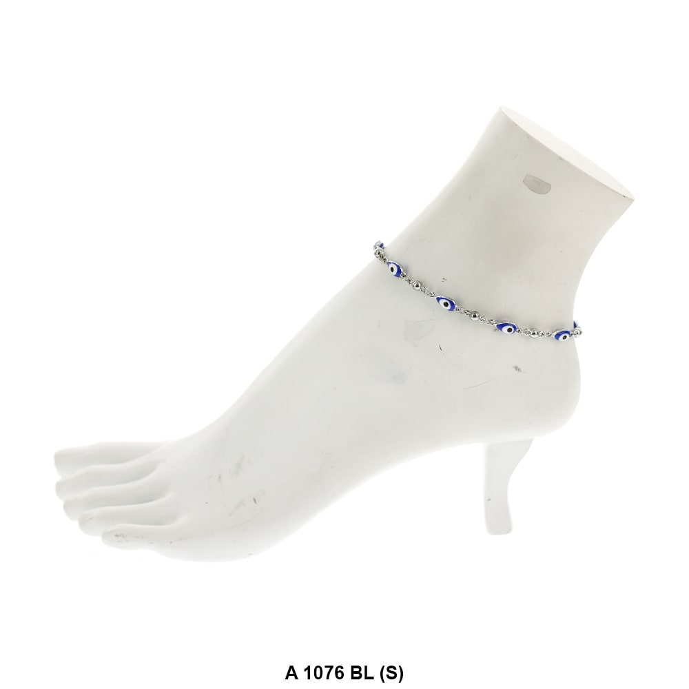 Tear Drop Evil Eye Anklet Blue A 1076 BL (S)