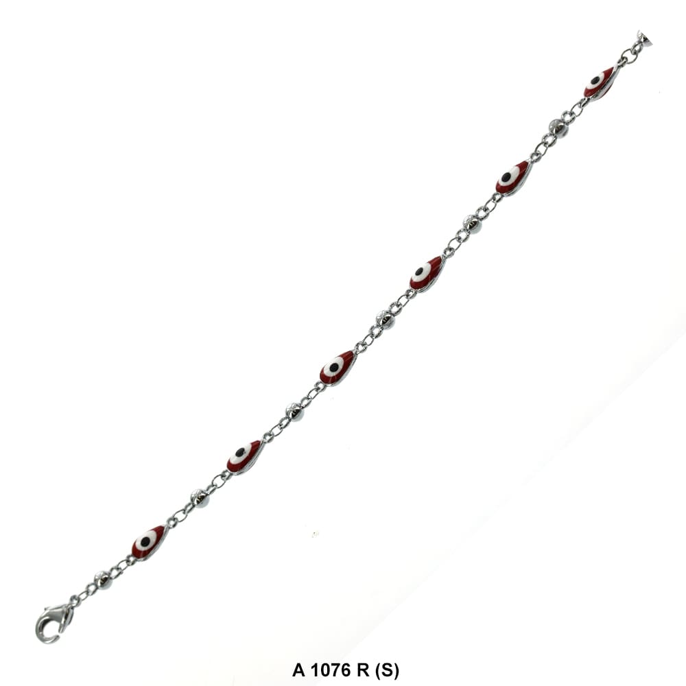 Tear Drop Evil Eye Anklet Red A 1076 R (S)