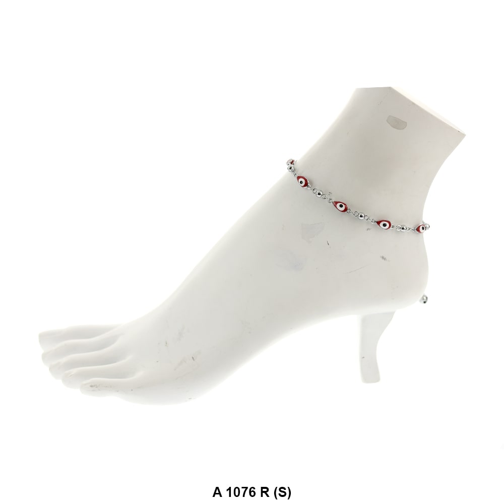 Tear Drop Evil Eye Anklet Red A 1076 R (S)