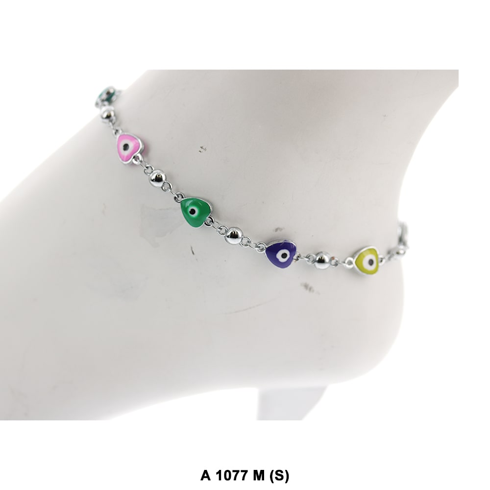 Moon Evil Eye Anklet A 1077 M S