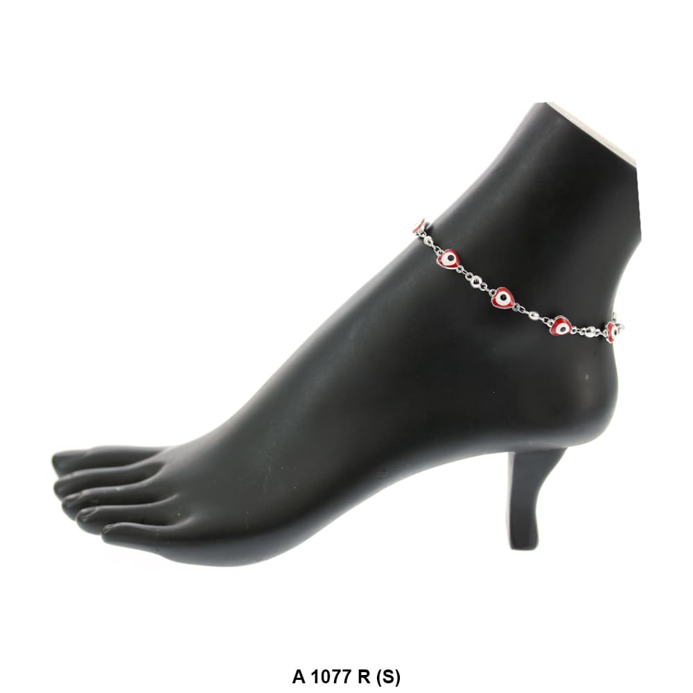 Heart Evil Eye Anklet Red A 1077 R (S)